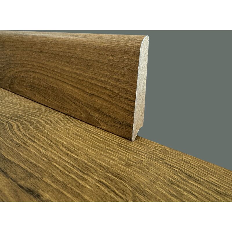 foto del prodotto eternalparquet - 2,99ml - battiscopa in fibra di legno coordinato gamma laminati 70x15 inclinato vari decori-golden gate quercia prime