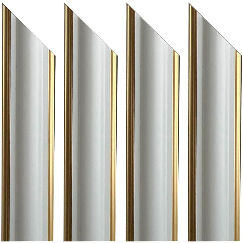 foto del prodotto eternalparquet cornice bugna preassemblata per boiserie in polimeri linea gold doppio filo oro bianco avorio 9010 varie dimensioni 4 barre non