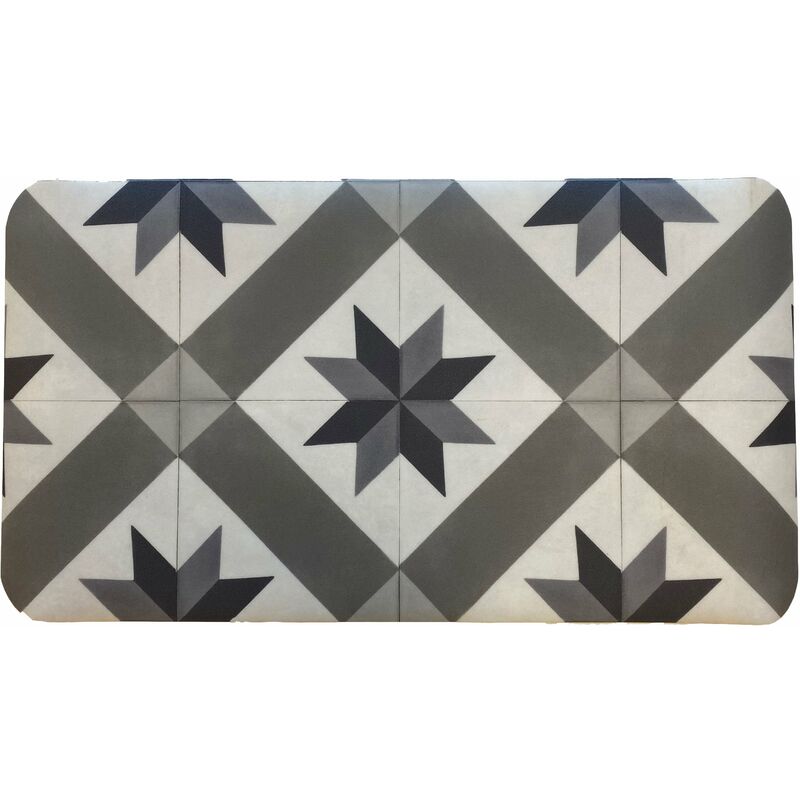foto del prodotto eternalparquet zerbino 3d, tappeto in vinile antiusura, inassorbente, antiscivolo cementine stella 50x90