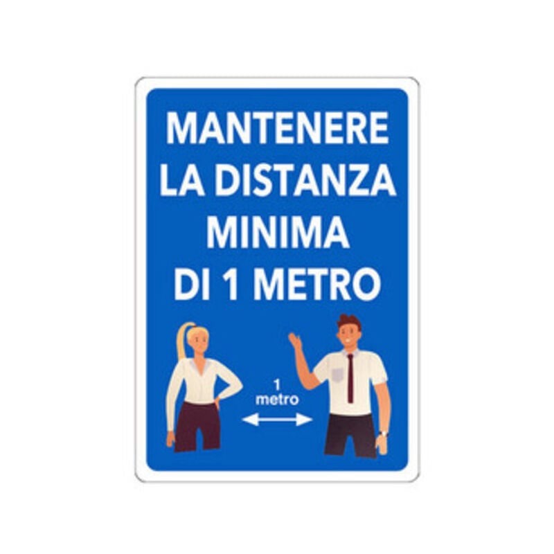 foto del prodotto etichetta adesiva 30x20 mantenere dist. minim. di 1mt
