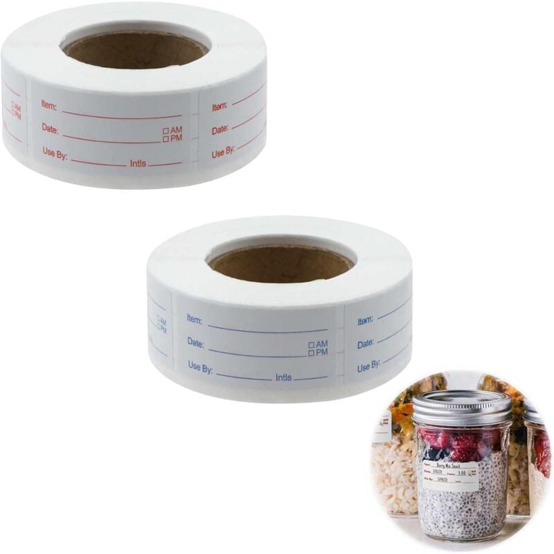 foto del prodotto etichetta adesiva per alimenti per congelatore 500 pezzi cucina data 50 x 25 mm etichette autoadesive rimovibili per conserve, etichette