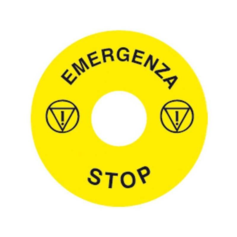 foto del prodotto etichetta adesiva rotonda emergenza stop diametro 60mm