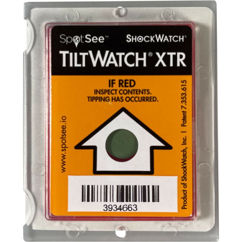 foto del prodotto etichetta con indicatore d inclinazione tiltwatch xtr conf da 10 pz