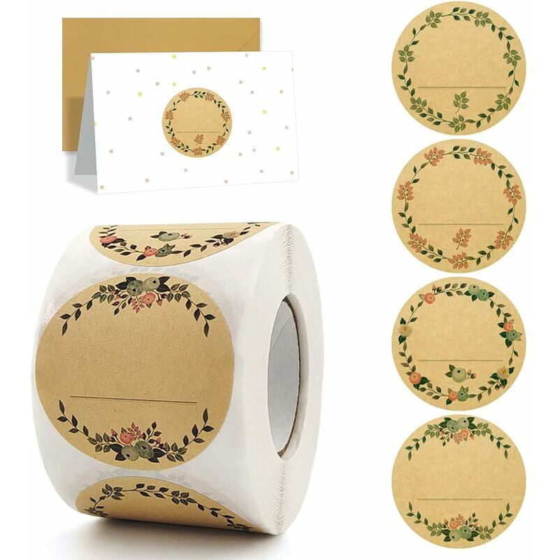 foto del prodotto etichetta per marmellata, etichetta adesiva rotonda, adesivi fatti a mano, adesivo in carta kraft, regalo facile da scrivere e strappare, fai da te
