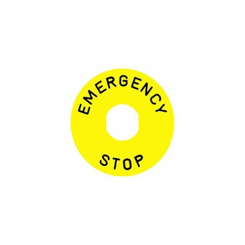 foto del prodotto etichetta pulsante a fungo circolare emergency stop 90mm
