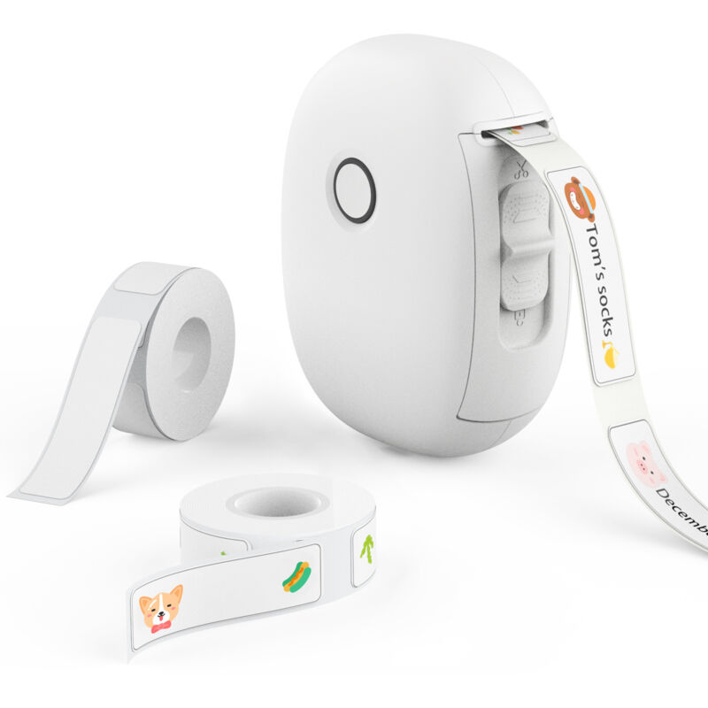 foto del prodotto etichettatrice portatile, etichetta continua impermeabile, etichettatrice senza inchiostro, mini etichettatrice wireless con più modelli, per casa,
