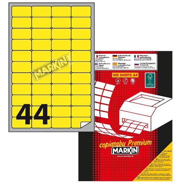 foto del prodotto etichette a4 fluo giallo 47 5x25mm