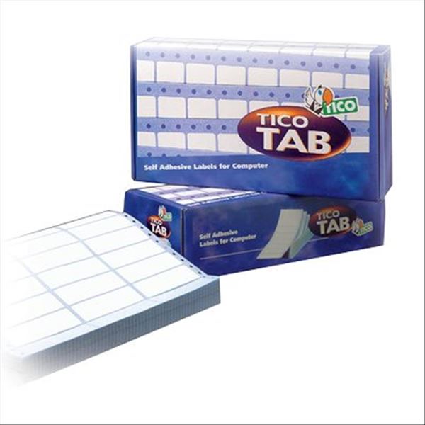 foto del prodotto etichette bianche a modulo continuo tico tab 1 corsia 89x36,2 mm 8 et foglio 500 fogli 4000 etichette tab1 0893
