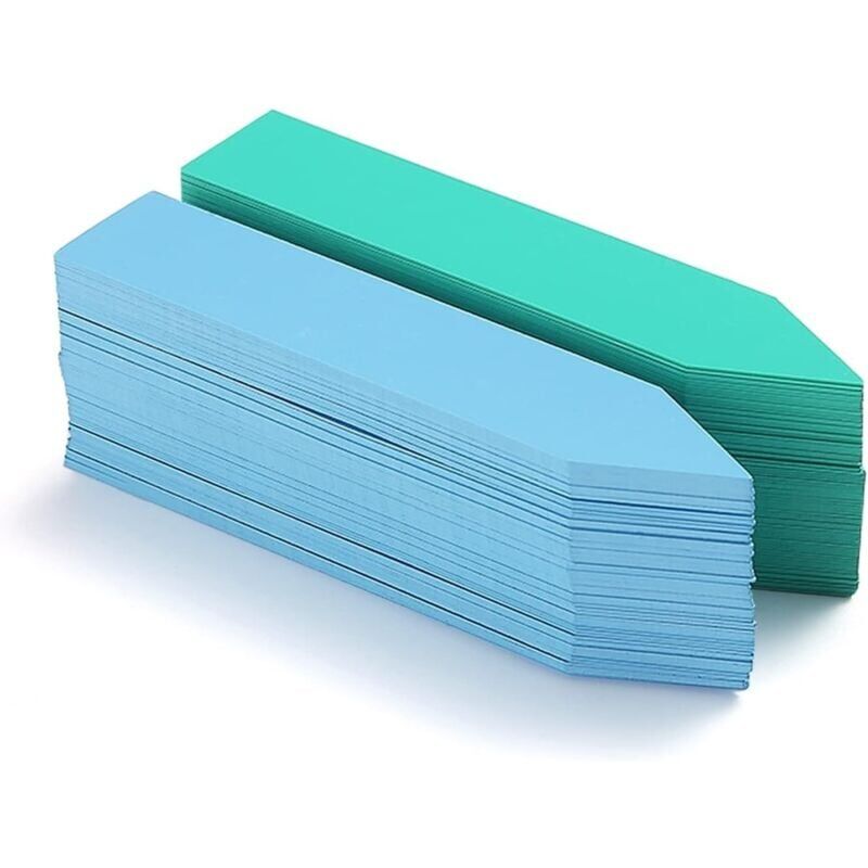 foto del prodotto etichette per piante in plastica impermeabili per uso in vivaio, per una facile identificazione delle specie vegetali, riutilizzabili blu e verde 