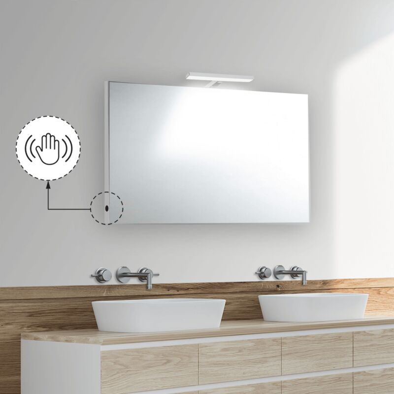 foto del prodotto etrusca specchio bagno 100x70 cm con lampada led premium e accensione touch