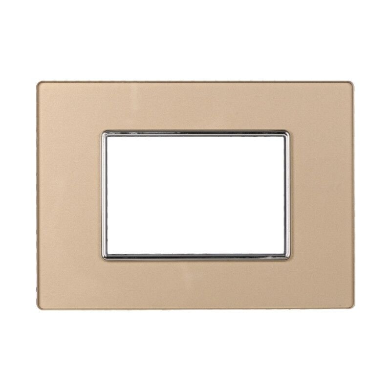 foto del prodotto ettroit an84311 placca in vetro serie moon 3p colore oro compatibile con bticino axolute