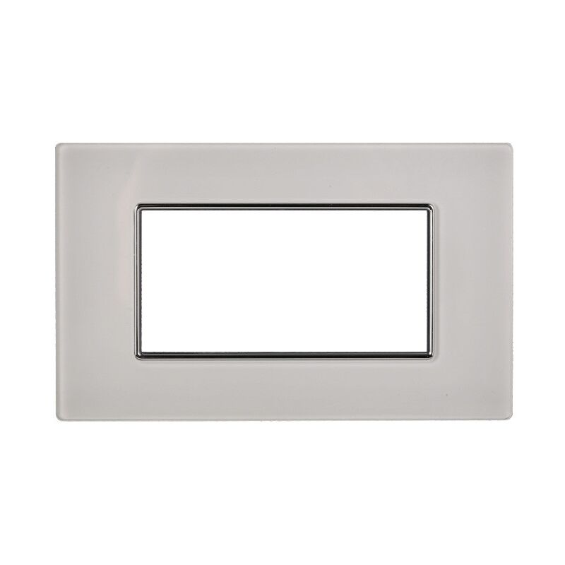 foto del prodotto ettroit an84401 placca in vetro serie moon 4p colore bianco compatibile con bticino axolute