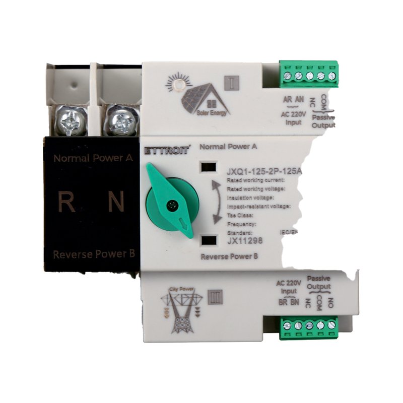 foto del prodotto ettroit ats commutatore di trasferimento automatico fotovoltaico 2p 4m doppio alimentazione 125a ac 230v ip20 ec60947 6 1