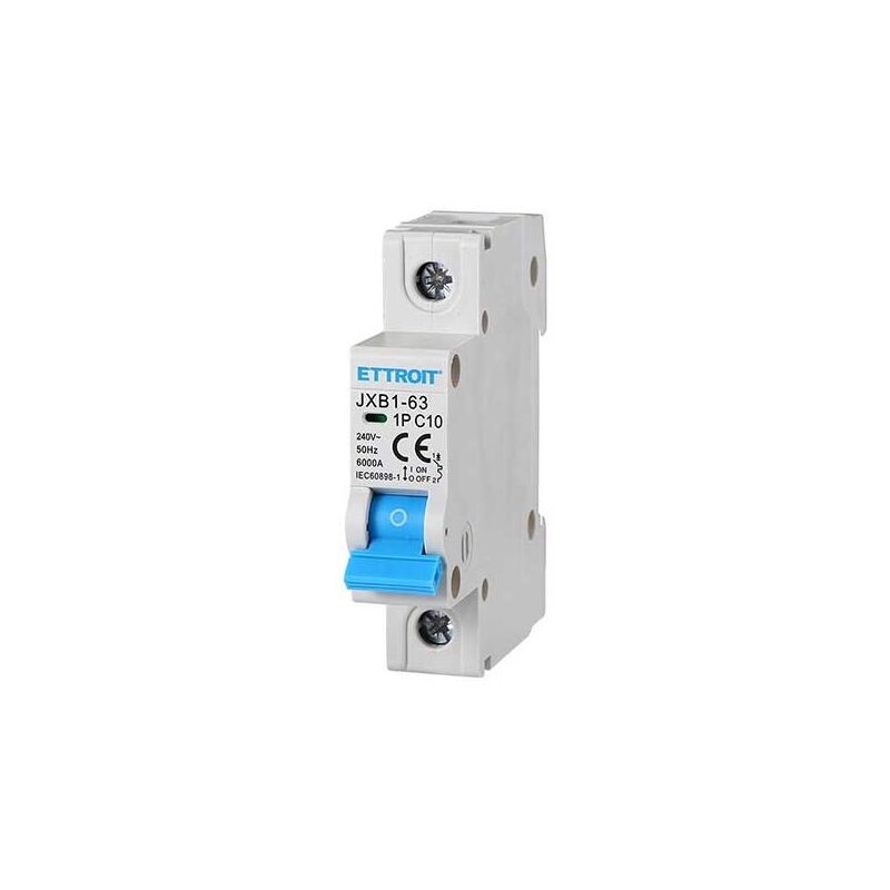 foto del prodotto ettroit interruttore magnetotermico automatico 1p 10a 220v 1 moduli din jxb1 63 1p 10a