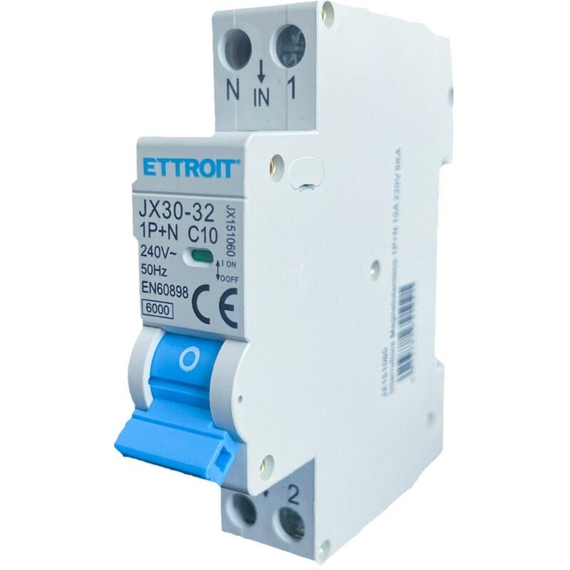immagine 0 del prodotto ettroit interruttore megnetotermico per barra din 1 modulo 1p n 240v curva c 6ka 10a