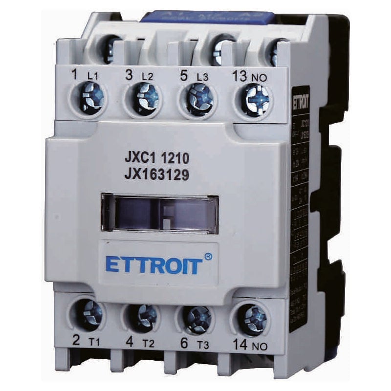 foto del prodotto ettroit jxc1 contattore ac 220v 50 60hz bobina 3p 3 poli normalmente aperto ie 12a ue 380v jx163129