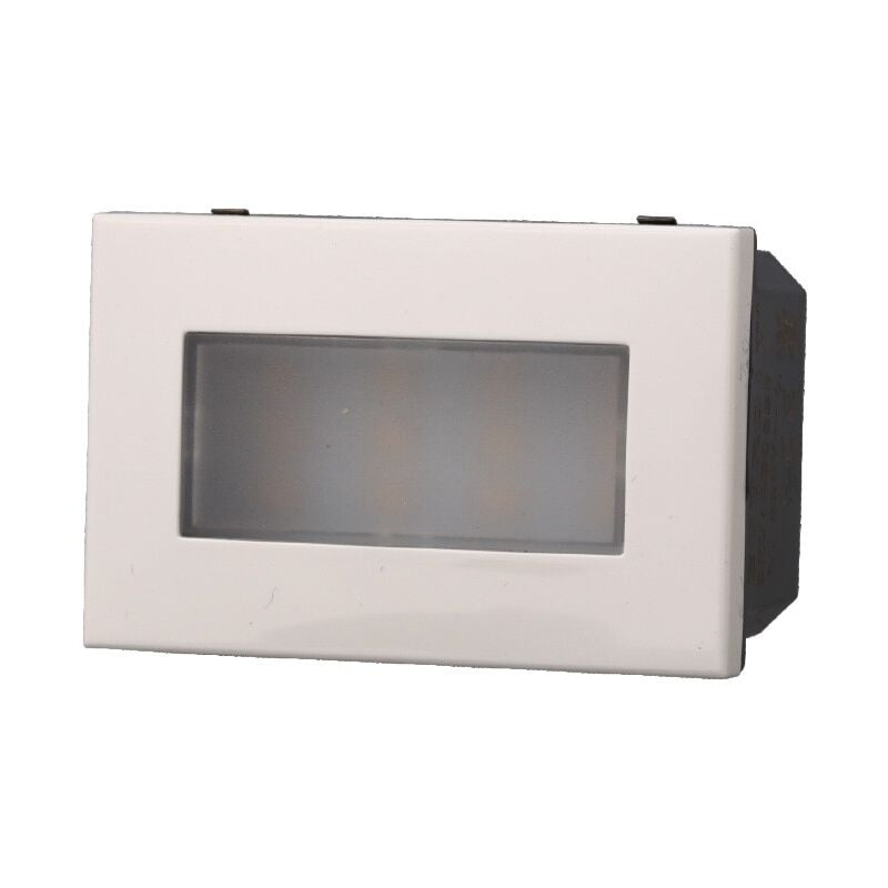 foto del prodotto ettroit lampada led segnapasso 2.4w 220v luce bianco caldo 3000k da incasso compatibile bticino axolute colore bianco ab0323