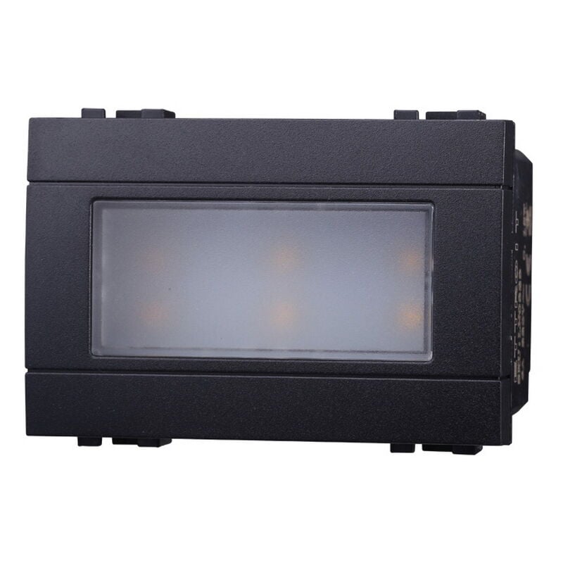foto del prodotto ettroit lampada led segnapasso 2.4w 220v luce bianco caldo 3000k da incasso compatibile bticino livinglight colore nero