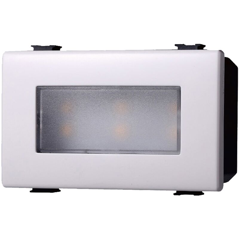 foto del prodotto ettroit lampada led segnapasso 2.4w 220v luce bianco caldo 3000k da incasso compatibile bticino matix colore bianco mt0323 bianco