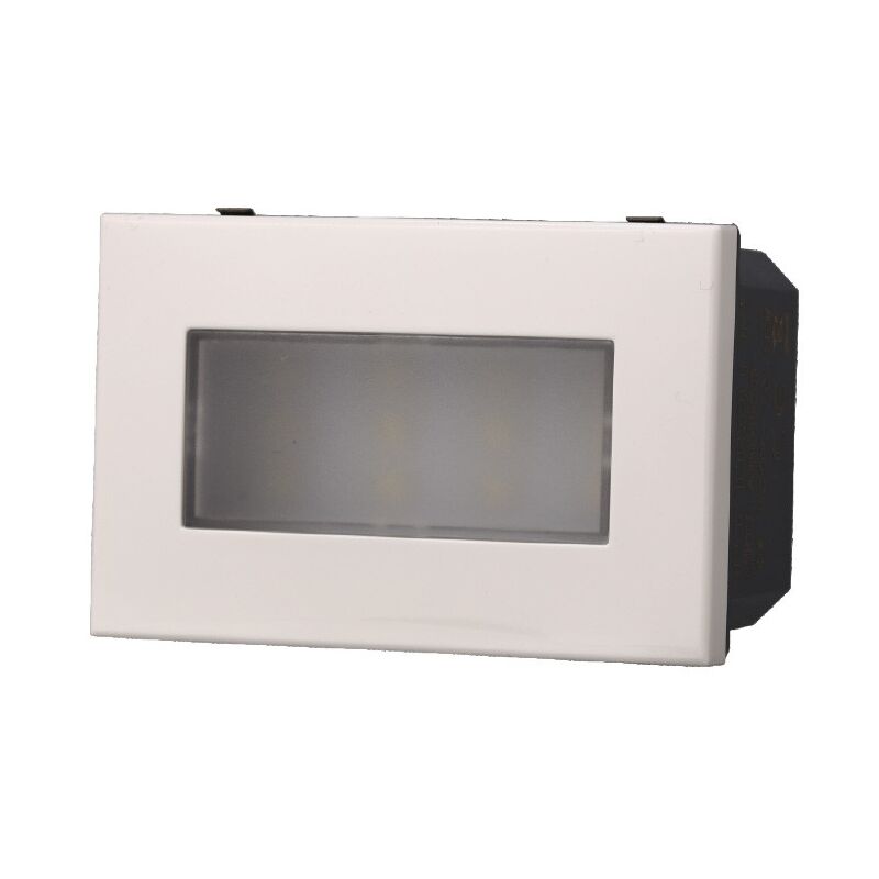 foto del prodotto ettroit lampada led segnapasso 2.4w 220v luce bianco freddo 6000k da incasso compatibile bticino axolute colore bianco ab0303