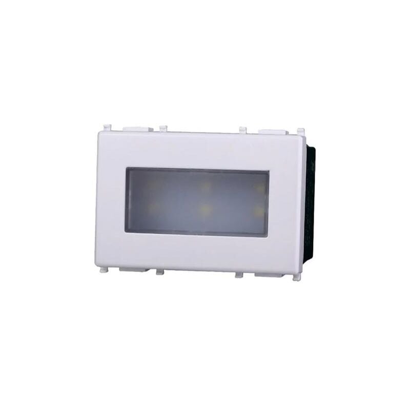 foto del prodotto ettroit lampada led segnapasso 2.4w 220v luce bianco freddo 6000k da incasso compatibile vimar plana colore bianco ev0303