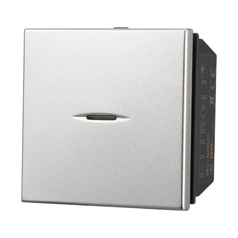 foto del prodotto ettroit modulo deviatore, serie moon, grigio, 16a, compatibile con serie bticino axolute ag3302