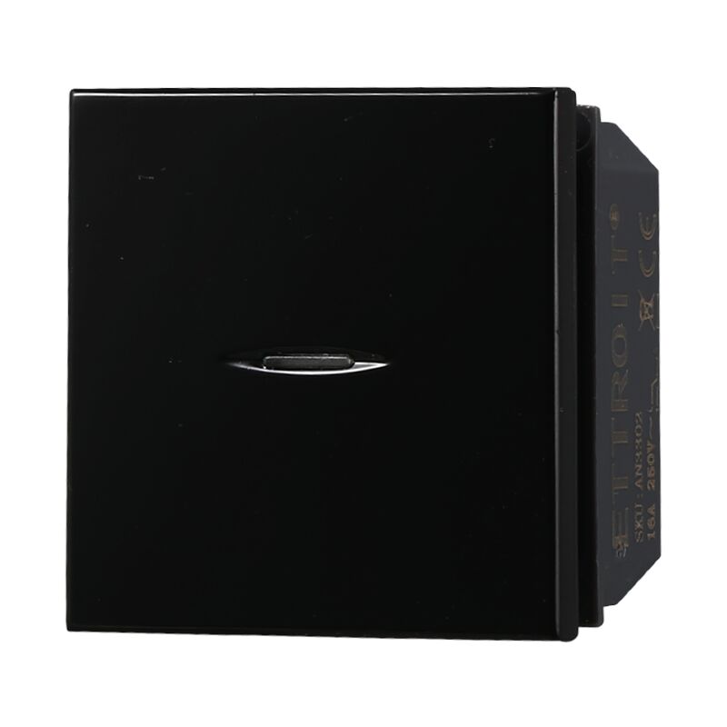 foto del prodotto ettroit modulo deviatore, serie moon, nero, 16a, compatibile con serie bticino axolute an3302