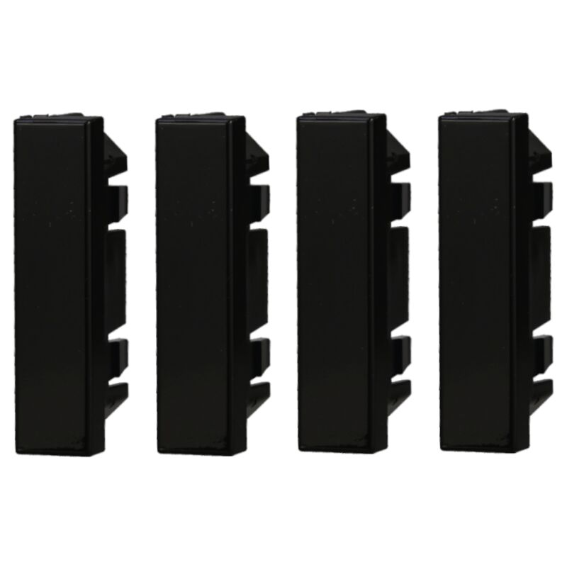 foto del prodotto ettroit modulo falso polo 1 2p serie moon, nero, confezione da 4 pezzi, compatibile con serie bticino axolute an0102