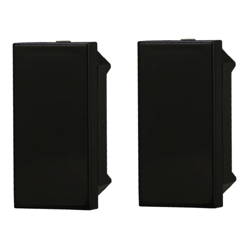 foto del prodotto ettroit modulo falso polo, serie moon, nero, confezione da 2 pezzi, compatibile con serie bticino axolute an0100