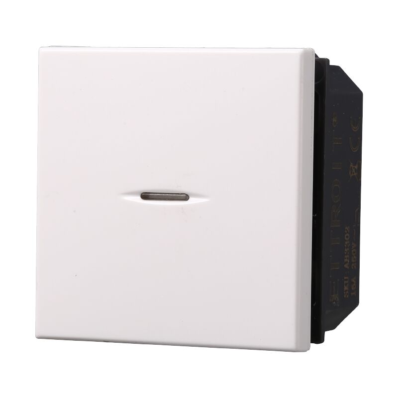 foto del prodotto ettroit modulo interruttore, serie moon, bianco, compatibile con serie bticino axolute ab3202