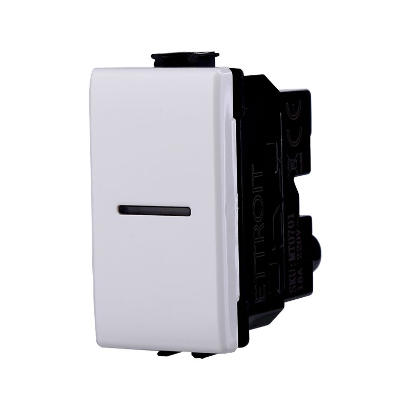 foto del prodotto ettroit modulo interruttore serie solar, bianco, compatibile con serie bticino matix mt0501