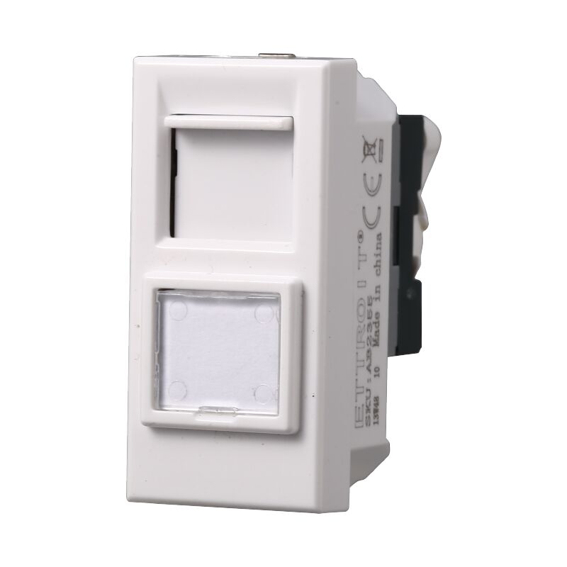 foto del prodotto ettroit modulo presa ethernet cat5e rj45, serie moon, bianco, compatibile con serie bticino axolute ab2355