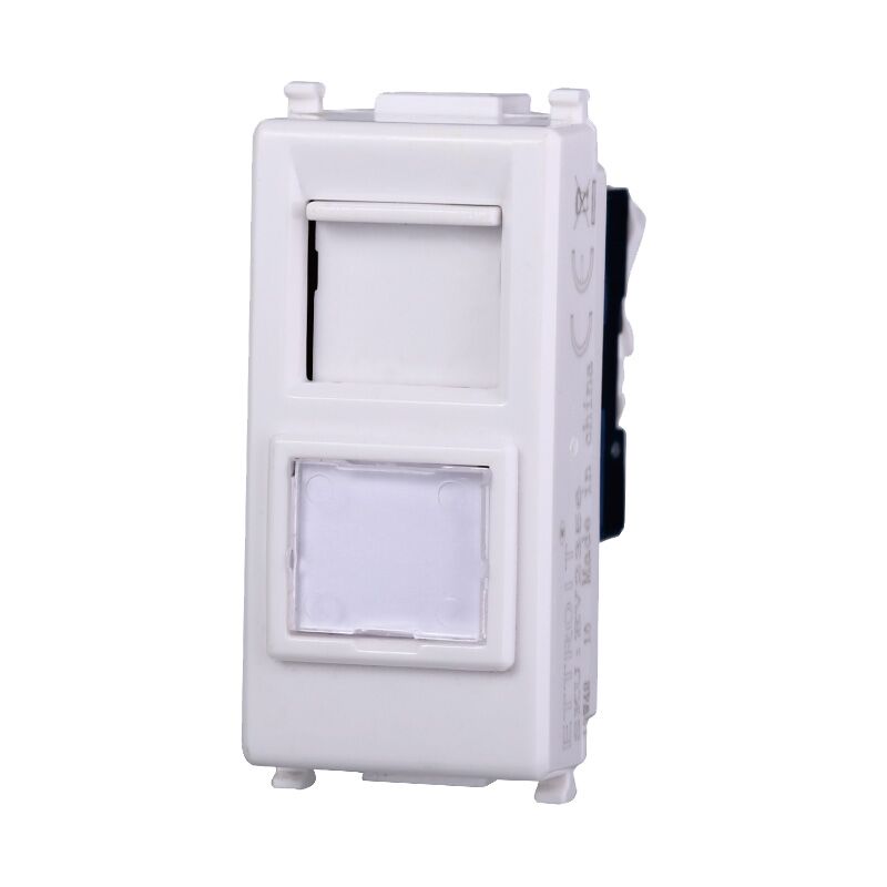 foto del prodotto ettroit modulo presa ethernet cat6 rj45, serie starlight, bianco, compatibile con serie vimar plana ev2356