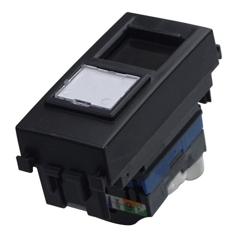 foto del prodotto ettroit modulo presa ethernet cat6 rj45, serie venus, nero, compatibile con serie vimar ark va2356