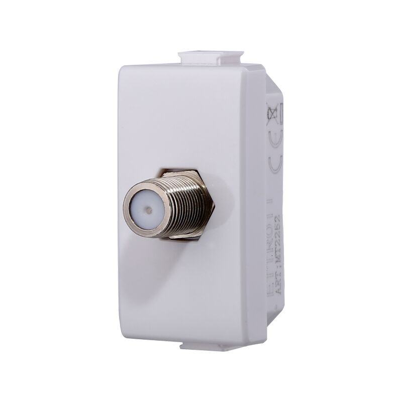 foto del prodotto ettroit modulo presa satellitare f, serie solar, bianco, compatibile con serie bticino matix mt2252