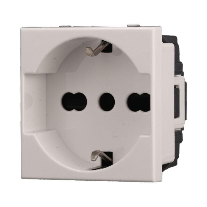 foto del prodotto ettroit modulo presa schuko, serie moon, bianco, 16a, compatibile con serie bticino axolute ab2102