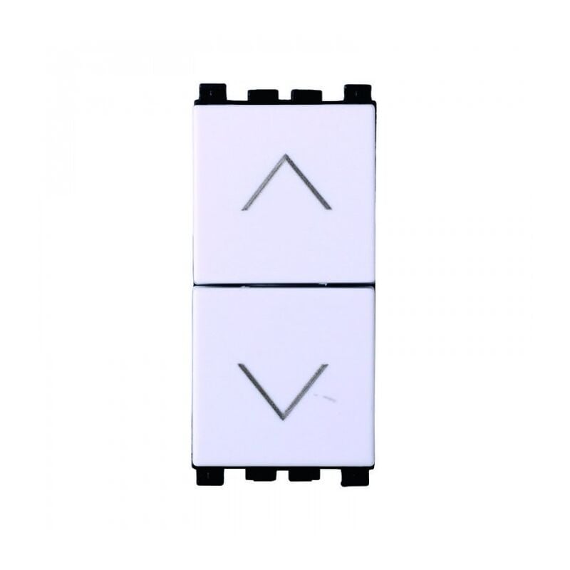 foto del prodotto ettroit modulo pulsante doppio, interblocco saliscendi, serie venus, bianco, compatibile con serie vimar ark va1204b