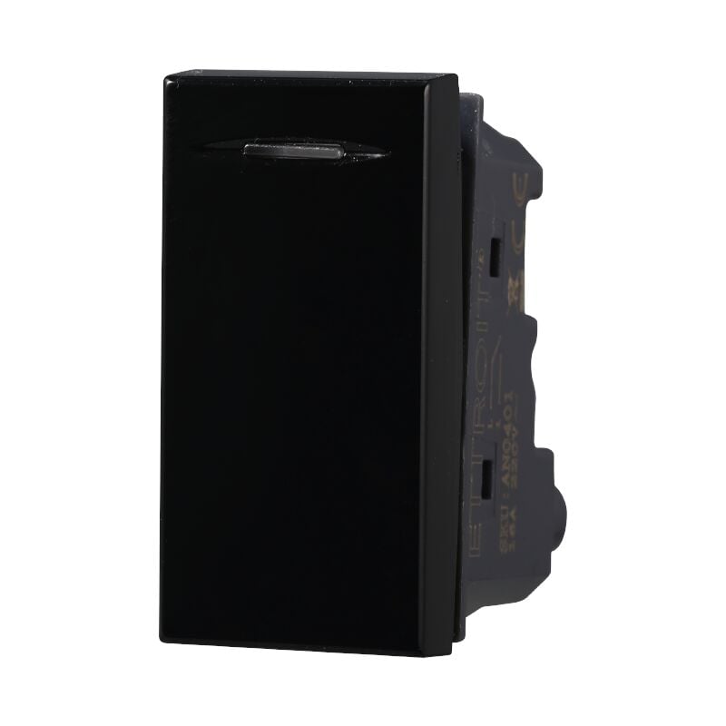 foto del prodotto ettroit modulo pulsante, serie moon, nero, compatibile con serie bticino axolute an1001