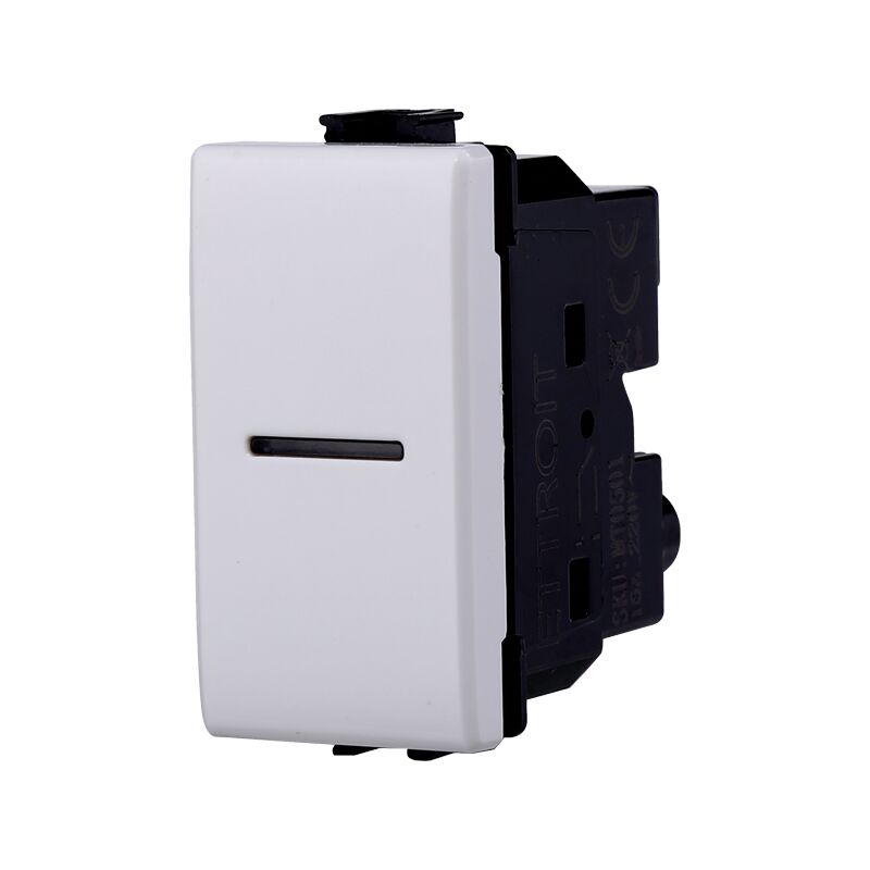 foto del prodotto ettroit modulo pulsante serie solar, bianco, compatibile con serie bticino matix mt0601