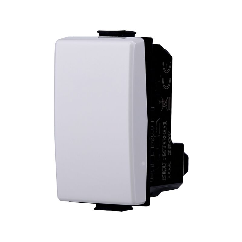 foto del prodotto ettroit modulo pulsante serie solar, bianco, compatibile con serie bticino matix mt1001