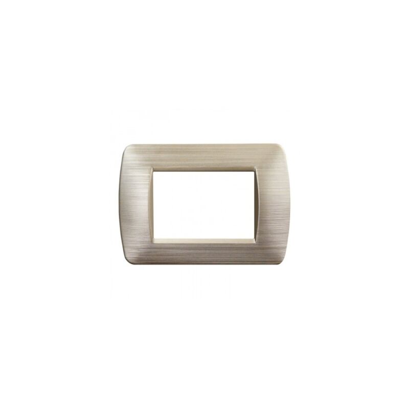 foto del prodotto ettroit placca 3 posti serie space 3p in plastica colore oro satinato compatibile bticino living light ln85311
