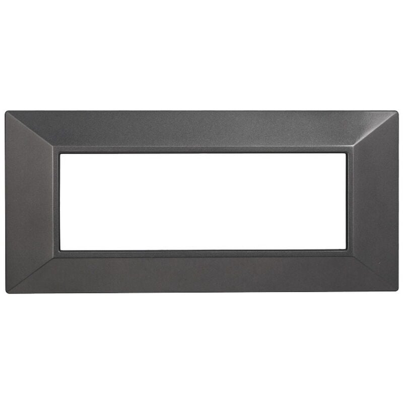 foto del prodotto ettroit placca 6 moduli 506 in plastica grigia piramide compatibile anche con bticino axolute