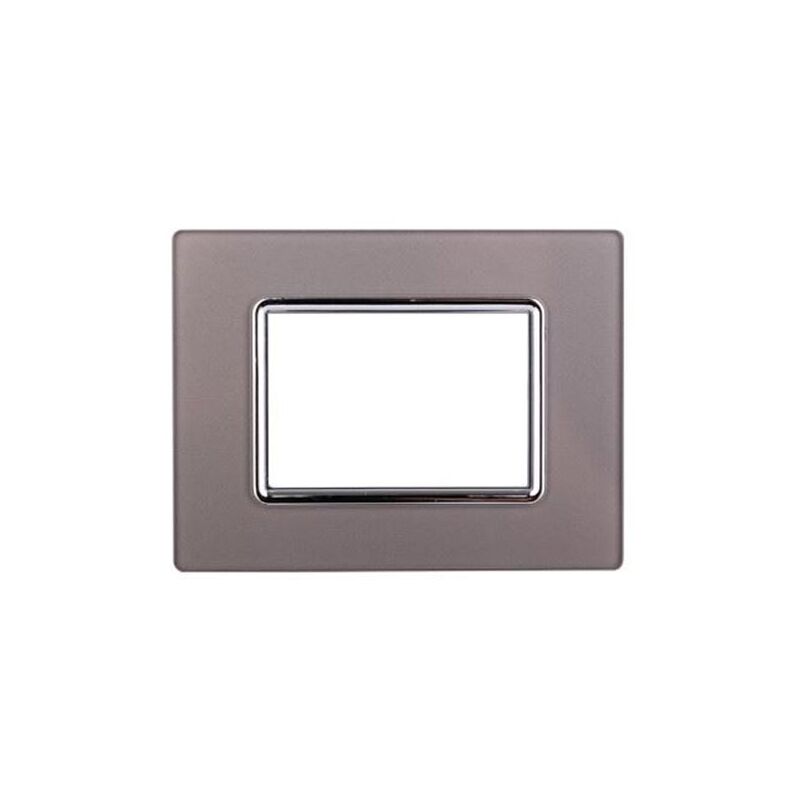 foto del prodotto ettroit placca compatibile bticino livinglight 3 moduli vetro colore argento ln84306