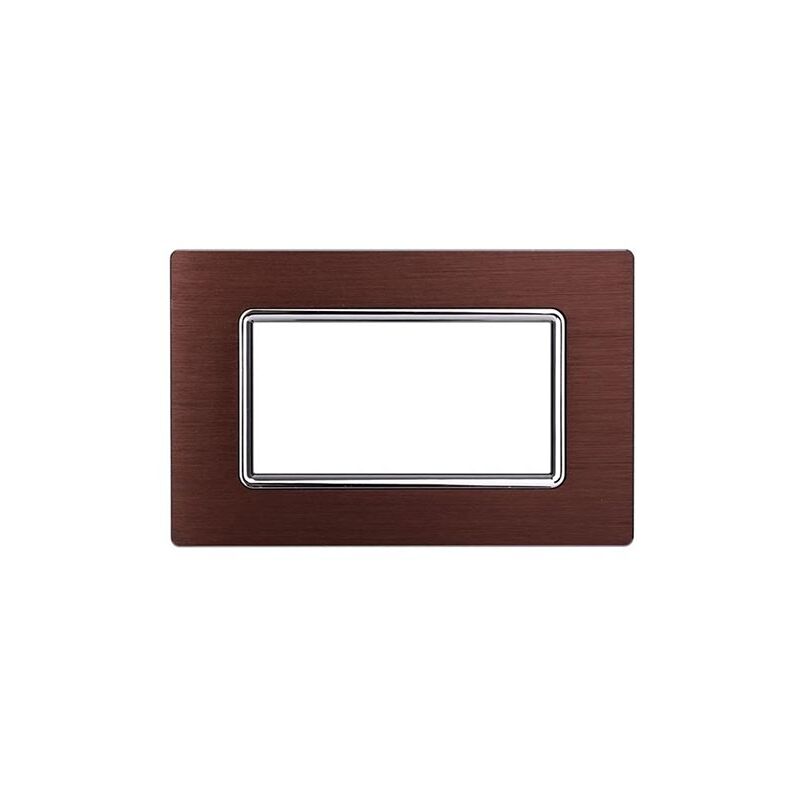 foto del prodotto ettroit placca compatibile bticino livinglight 4 moduli alluminio colore bronzo ln86410