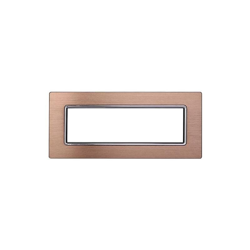 foto del prodotto ettroit placca compatibile bticino livinglight 7 moduli alluminio colore oro ln86711