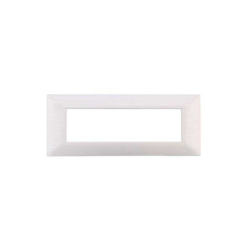 foto del prodotto ettroit placca compatibile vimar plana 7 moduli plastica colore bianco satinato ev85601