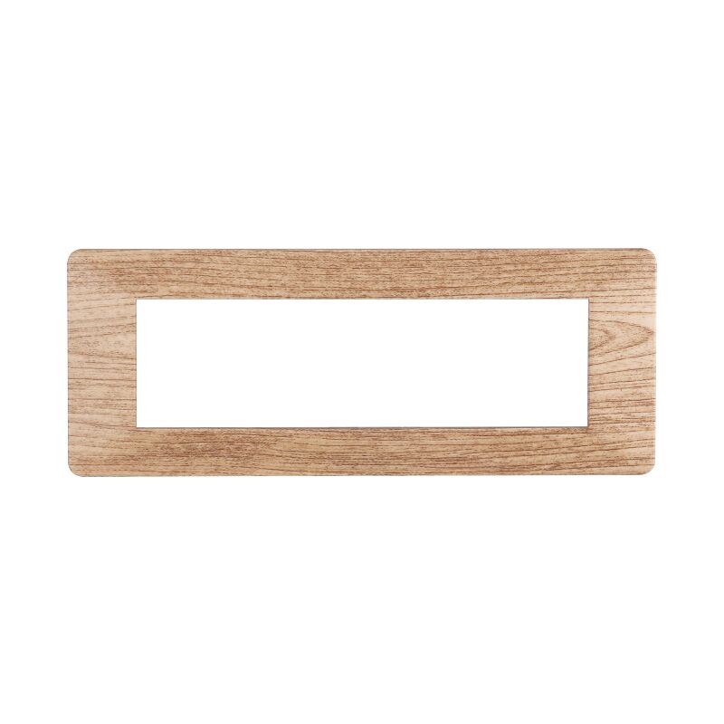 foto del prodotto ettroit placca in tecnopolimero colore legno chiaro compatibile con serie vimar plana 2 3 4 7 moduli ev83 numero moduli 7 moduli