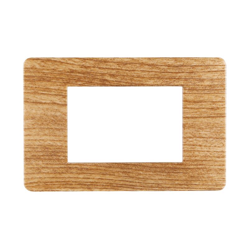foto del prodotto ettroit placca in tecnopolimero colore legno scuro compatibile con serie vimar plana 2 3 4 7 moduli ev83 numero moduli 3 moduli