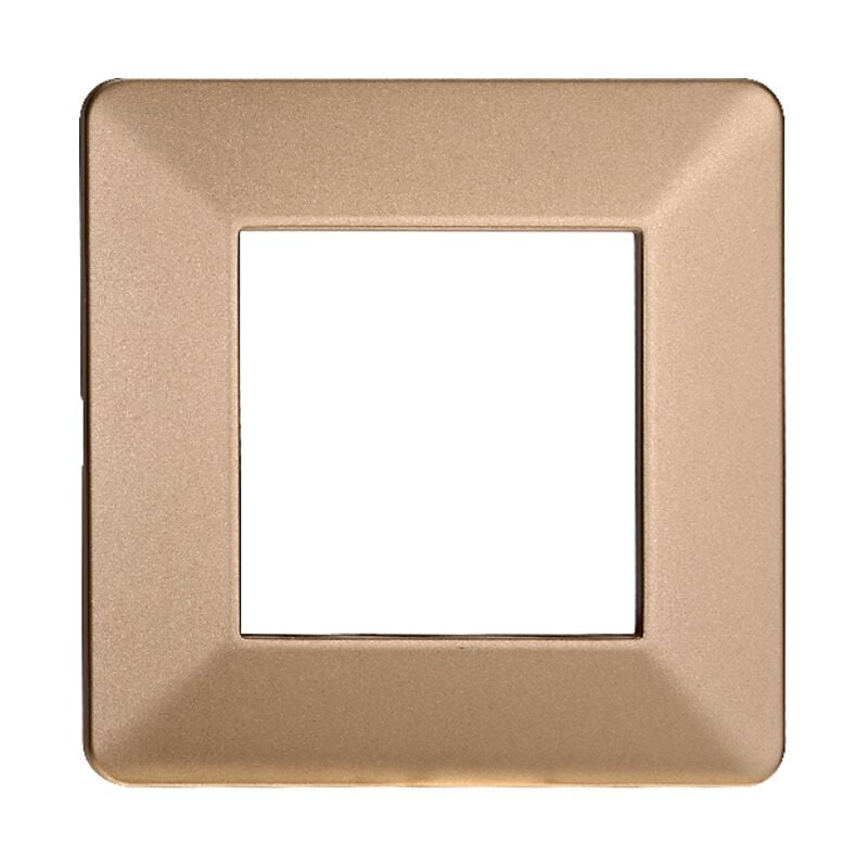 foto del prodotto ettroit placca in tecnopolimero colore oro compatibile con serie vimar plana 2 3 4 7 moduli ev83 numero moduli 2 moduli