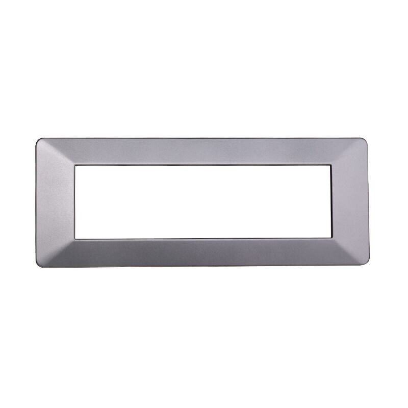 foto del prodotto ettroit placca in tecnopolimero colore silver compatibile con serie vimar plana 2 3 4 7 moduli ev83 numero moduli 7 moduli